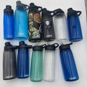 Lot Of 11 CamelBak 32oz 25oz 50oz Plastic Chute Mag  Water Bottles SEE PICS